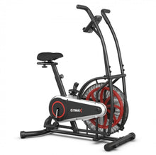 Load image into Gallery viewer, Heavy Duty Upright Air Bike Fam Exercise Bike With Clear LCD Display, Unlimited Résistance, Adjustable Seat, Holds 243lbs, Built in Heavy Duty Wheels For Transport