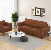 Load image into Gallery viewer, Heavy Duty 3-Person Modern Elegant PU Leather 3-Piece Sofa Couch With 2 Detachable Back Pillows | Gorgeous Armrests | Comfy Backrest | Spacious Seating | Thick Cushions