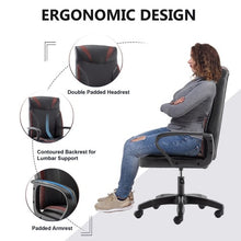 Load image into Gallery viewer, Classy PU Leather Executive Office Chair, Ergonomic Office Desk Chair with Swivel Wheels, Armrests for Home, Office