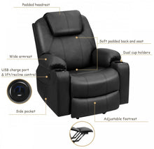 Load image into Gallery viewer, Heavy Duty Modern & Elegant Electric Power Lift Multifunction Electric Recliner With Massage Features | 2 Side Pockets | Cup Holders | Lumbar Heating | USB Charge Port