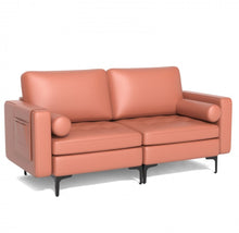 Load image into Gallery viewer, Heavy Duty Very Comfortable 2 Seater Modern Love-seat Sofa Couch With 2 Bolsters, Side Storage Pocket | Holds 1320lbs | Thick Cushions