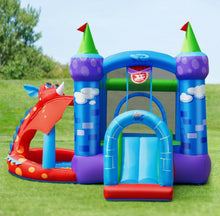 Load image into Gallery viewer, Super Cool & Fun Kids Awesome Dragon Inflatable Bouncy House Castle W 740W Blower | Slide | Ball Pit | Balls | Jump Area | Basketball | Indoor / Outdoor