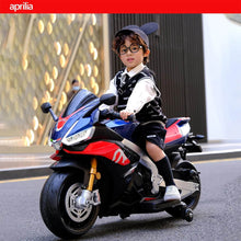 Load image into Gallery viewer, 2025 Licensed XL Aprilia RSV4 12V Super Motorcycle 2 Seater Kids Ride On | LED Lights | Rubber Wheels | Racing Bike