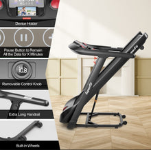 Load image into Gallery viewer, Heavy Duty Powerful Upgraded 4.75HP Treadmill With App, Auto Incline | For Home, Office | LED Display | Quiet Motor | Shockproof | Easy Transport, Store | Bluetooth