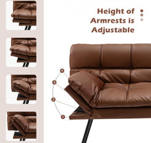 Load image into Gallery viewer, Very Elegant Modern Heavy Duty Convertible Memory Foam Futon Sofa Bed Couch With Adjustable Armrest