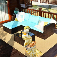 Load image into Gallery viewer, Super Relaxing 5 Pieces Patio Rattan Sectional Furniture Set With Cushions | Coffee Table