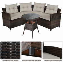 Load image into Gallery viewer, Very Comfortable 4 Piece Outdoor Patio Cushioned Rattan Furniture Sofa Set | Multipurpose | Heavy Duty Rattan | In 3 Colours