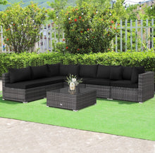 Load image into Gallery viewer, Super Elegant & Relaxing 7 Piece Patio Furniture Rattan Set With Sectional Sofa | Cushions