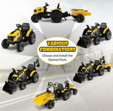 Load image into Gallery viewer, 2025 Heavy Duty 12V Excavator 3-in-1 Ride On Toy 1 Seater With Shovel, Bucket, Trailer, Rubber Tires, Cup Holder, LED Lights, Digging Bucket, Remote