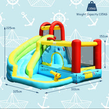 Load image into Gallery viewer, Super Fun 6-in-1 Inflatable Bouncy House Upgraded With Climbing Wall | Basketball Hoop | With 480W Blower | Carry Bag | Hose Kit | Repair Kit | Water Park