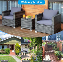 Load image into Gallery viewer, Heavy Duty Elegant Very Comfortable 3 Piece Patio Rattan Furniture Bistro Sofa Couch Set With Thick Cushions