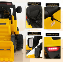Load image into Gallery viewer, 2025 Heavy Duty 12V Kids 1 Seater Ride On Construction Tractor With Electric Adjustable Easy To Use Bucket , Push To Start, Horn, Music