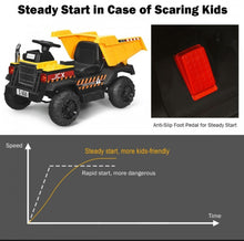 Load image into Gallery viewer, New 2025 Kids 12V Kids Ride On Dump Truck 1 Seater | Electric Bucket | Dump Bed | Shovel | Seatbelt | Push To Start | Remote