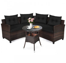 Load image into Gallery viewer, Very Comfortable 4 Piece Outdoor Patio Cushioned Rattan Furniture Sofa Set | Multipurpose | Heavy Duty Rattan | In 3 Colours