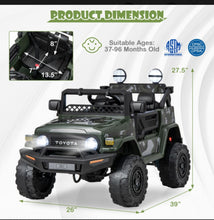 Load image into Gallery viewer, 2025 Licensed Toyota FJ Cruiser 12Volt 2 Seater Upgraded Kids Ride On Car / Truck | Lights | Suspension | Push To Start | Horn | Music | Remote