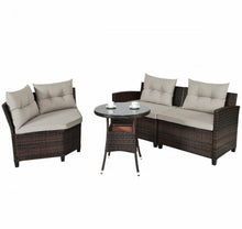 Load image into Gallery viewer, Very Comfortable 4 Piece Outdoor Patio Cushioned Rattan Furniture Sofa Set | Multipurpose | Heavy Duty Rattan | In 3 Colours