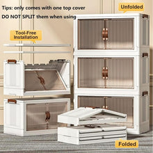 Load image into Gallery viewer, Elegant Upgraded 5 Tier Stackable Storage Shelf XL Collapsible Closet Organizer Transparent Storage Boxes |  Wheels | Home, Kitchen, Bedroom, Closet Etc