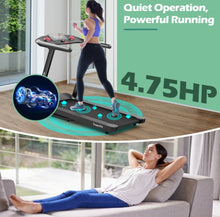 Load image into Gallery viewer, Heavy Duty Powerful Upgraded 4.75HP Treadmill With App, Auto Incline | For Home, Office | LED Display | Quiet Motor | Shockproof | Easy Transport, Store | Bluetooth