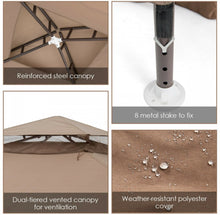 Load image into Gallery viewer, Super Duty Classy 10x10 Ft Patio Canopy Tent Gazebo With Netting | Double Tiered Roofing | Ventilation | Reinforced Steel Weather Resistant