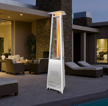 Load image into Gallery viewer, Heavy Duty Tip Protection Stainless Steel Triangular Pyramid Safe Propane Patio Heater 42,000 BTU | With Wheels | Flameout Protection