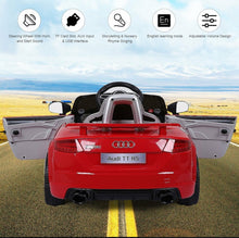 Load image into Gallery viewer, 2025 Licensed Audi TT RS Ride On Car Upgraded | 12V | 1 Seater | Music | Seat Belt | LED Lights | Remote