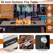 Load image into Gallery viewer, Very Relaxing Heavy-duty 42 Inch 60,000 BTU Propane Fire Pit Table With Ceramic Tabletop | Protective Cover | Lava Rocks | Gas Regulator