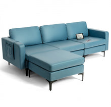 Load image into Gallery viewer, Elegant Modern Heavy Duty Comfortable L-Shaped Sectional Sofa Couch With Reversible Chaise | 2 USB-Ports | Thick Seat Cushions | Ottoman