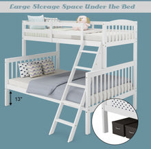 Load image into Gallery viewer, Heavy Duty Elegant & Modern Twin Over Full Bunk Bed With Ladder, Guardrail | Stacked Or Separated | Large Storage Under Bed | Easy Assembly