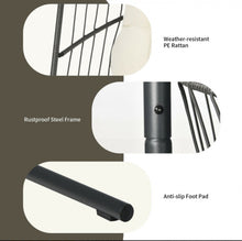 Load image into Gallery viewer, 2025 Super Cool Patio Hanging Wicker Egg Chair | Holds 300lbs | With Stand & Cushion | Indoor Or Outdoor | Thick and Soft Comfy Cushions | Heavy Duty