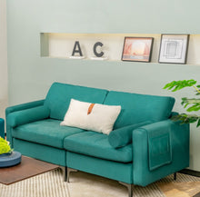 Load image into Gallery viewer, Heavy Duty Very Comfortable 2 Seater Modern Love-seat Sofa Couch With 2 Bolsters, Side Storage Pocket | Holds 1320lbs | Thick Cushions