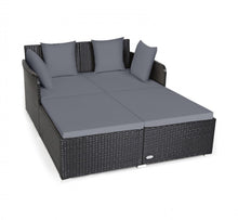 Load image into Gallery viewer, Very Relaxing XXL Spacious Outdoor Rattan Patio Day Bed | Upholstered Extremely Comfortable Cushions, Pillows | Sectional Furniture Set
