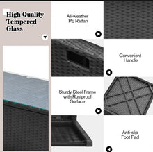 Load image into Gallery viewer, Elegant & Classy 9 Piece Outdoor Wicker Sectional With 35 Inch Gas Fire Pit Table Heavy Duty | In 6 Colours | Cover | Patio furniture