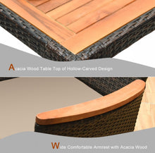 Load image into Gallery viewer, Super Duty Relaxing 9-Piece Outdoor Dining Set With Umbrella Hole | Acacia Wood | Comfy Waterproof Cushions | Rattan | Easy Assembly | Easy Maintenance
