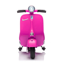 Load image into Gallery viewer, Super Cool Elegant 2025 Vespa Kids Ride On Car Motorcycle Vespa 1 Seater Scooter 12V | Music | USB Ready | LED Lights