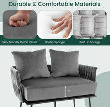 Load image into Gallery viewer, Heavy Duty Elegant Modern Love Seat Sofa Couch Upholstered Dutch Velvet Sofa Couch | Thick Cushion | 2 Comfy Pillows | Holds 350lbs