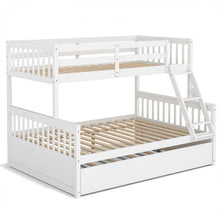 Load image into Gallery viewer, Very Cool Modern & Elegant Twin Over Convertible Bunk Bed With Twin Trundle | Guard Rails | Ladder | Rolling Wheels