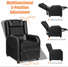 Load image into Gallery viewer, Very Elegant Heavy Duty Comfortable Adjustable Modern Gaming Recliner Chair With Massage Feature & Footrest | Massage Remote