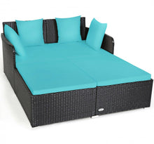 Load image into Gallery viewer, Very Relaxing XXL Spacious Outdoor Rattan Patio Day Bed | Upholstered Extremely Comfortable Cushions, Pillows | Sectional Furniture Set
