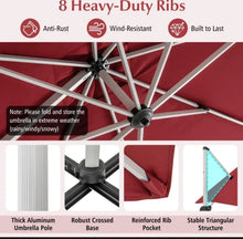 Load image into Gallery viewer, Heavy Duty Sturdy 10FT Outdoor Patio Canopy Umbrella Square Cantilever Umbrella With 360° Rotation & 5 Adjustable Tilt | Vent | Easy Operate