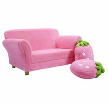 Load image into Gallery viewer, Very Adorable & Cute Comfortable Heavy Duty Pink Strawberry Armrest Chair Sofa Couch | 2 Strawberry Pillows | For 1-2 Kids |