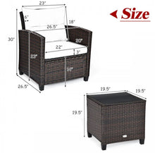 Load image into Gallery viewer, Super Relaxing 3-Piece Heavy Duty Rattan / Wicker Patio Furniture Set With Washable Cushions | Waterproof | 6 Colours