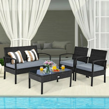 Load image into Gallery viewer, Very Relaxing & Elegant 4 Piece Patio Furniture Set Cushioned With Love Seat | Table