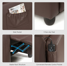 Load image into Gallery viewer, Heavy Duty Comfortable Massage Recliner Chair Wingback Single Chair With Side Pocket, Remote | 8 Massage Modes