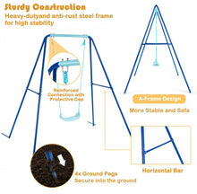 Load image into Gallery viewer, Super Fun Heavy Duty Outdoor Kids Swing Set | Strong Frame | Ground Stakes | Easy Assembly | Holds 110lbs | Great For Any Playground