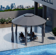 Load image into Gallery viewer, Heavy Duty Elegant 11.5 FT Outdoor Patio Round Dome Gazebo Canopy Shelter With Double Roof | Steel | Premium Polyester | Water Resistant
