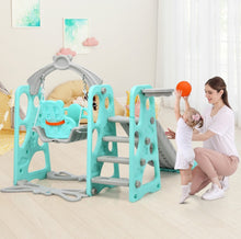 Load image into Gallery viewer, Adorable Cute Toddler Teddy Bear Playground Set With Slide | Swing | Wall Climbing | Ladder | Basketball Net | Indoor | Outdoor