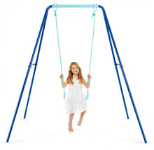 Load image into Gallery viewer, Super Fun Heavy Duty Outdoor Kids Swing Set | Strong Frame | Ground Stakes | Easy Assembly | Holds 110lbs | Great For Any Playground