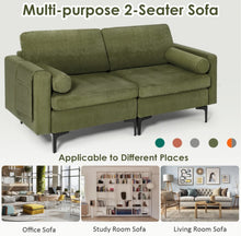 Load image into Gallery viewer, Heavy Duty Very Comfortable 2 Seater Modern Love-seat Sofa Couch With 2 Bolsters, Side Storage Pocket | Holds 1320lbs | Thick Cushions