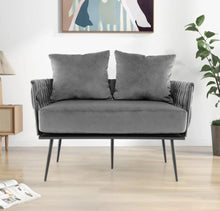 Load image into Gallery viewer, Heavy Duty Elegant Modern Love Seat Sofa Couch Upholstered Dutch Velvet Sofa Couch | Thick Cushion | 2 Comfy Pillows | Holds 350lbs
