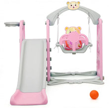 Load image into Gallery viewer, Adorable Cute Toddler Teddy Bear Playground Set With Slide | Swing | Wall Climbing | Ladder | Basketball Net | Indoor | Outdoor